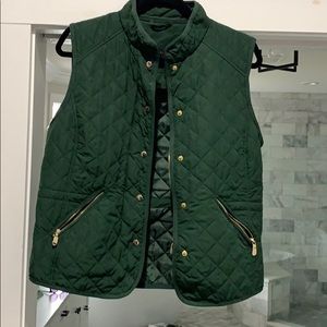 Hunter green quilted Zara vest